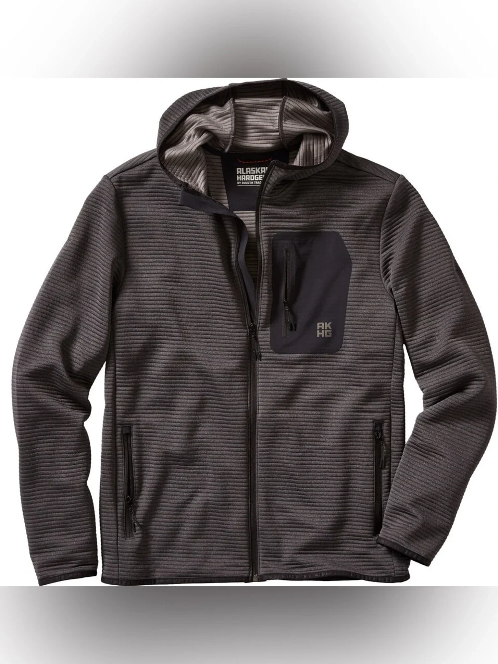 Alaskan Hardgear AKHG Blackburn Grid Fleece Full Zip Hoodie Gray Men’s S